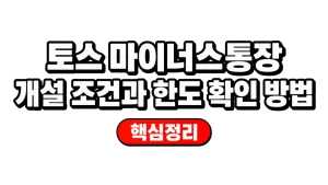 토스 마이너스통장 개설 조건과 한도 확인 방법