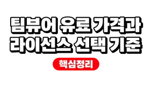 팀뷰어 유료 가격과 라이선스 선택 기준