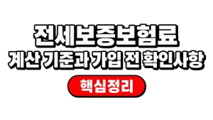 전세보증보험료 계산 기준과 가입 전 확인사항 6 전세보증보험료 계산 기준과 가입 전 확인사항