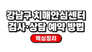 강남구 치매안심센터 검사·상담 예약 방법