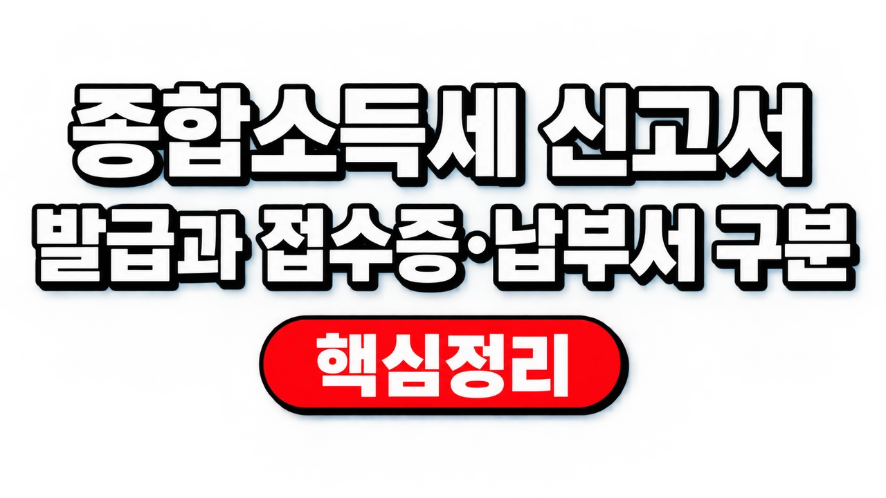 종합소득세 신고서 발급과 접수증·납부서 구분