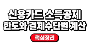 신용카드 소득공제 한도와 결제수단별 계산
