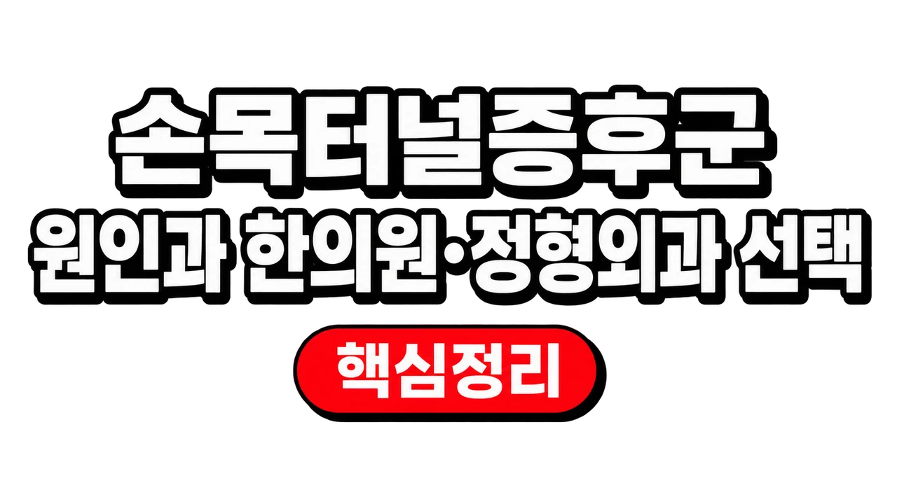 손목터널증후군 원인과 한의원·정형외과 선택
