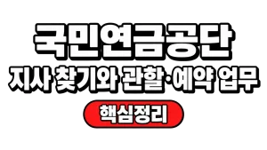 국민연금공단 지사 찾기와 관할·예약 업무