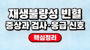 재생불량성 빈혈 증상과 검사·응급 신호