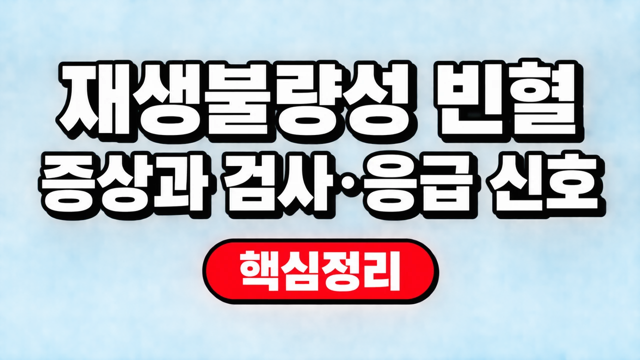 재생불량성 빈혈 증상과 검사·응급 신호