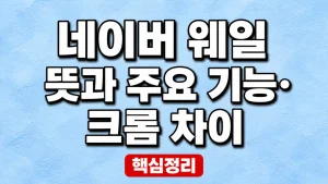 네이버 웨일 뜻과 주요 기능·크롬 차이