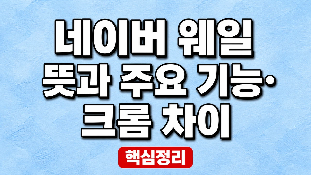 네이버 웨일 뜻과 주요 기능·크롬 차이