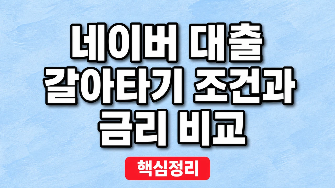 네이버 대출 갈아타기 조건과 금리 비교