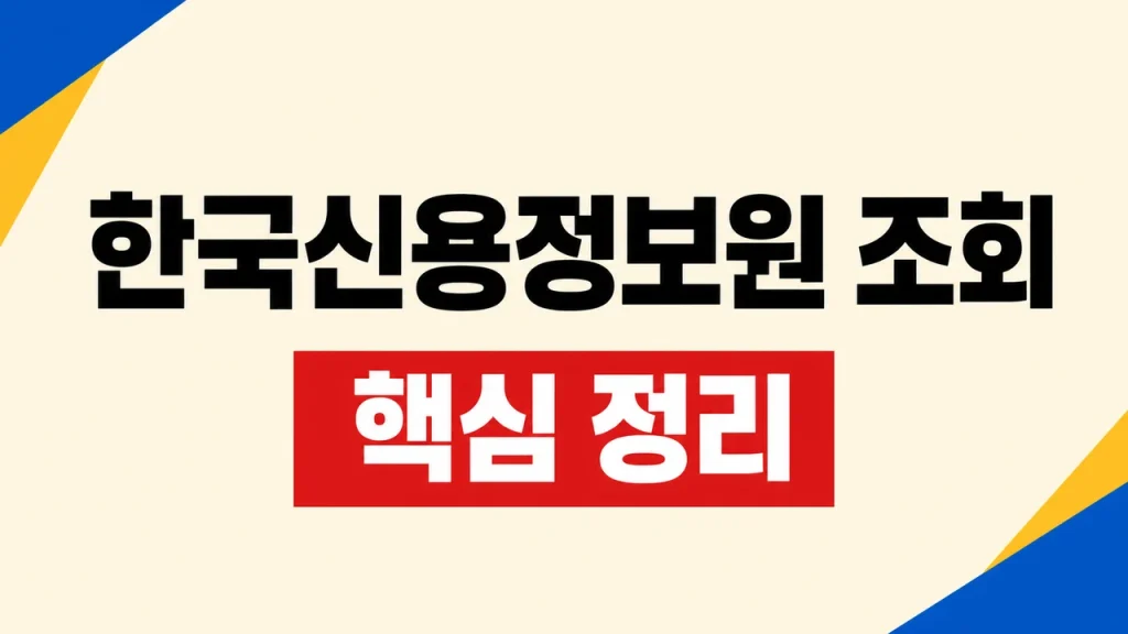 한국신용정보원 조회