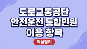 도로교통공단 안전운전 통합민원 이용 항목