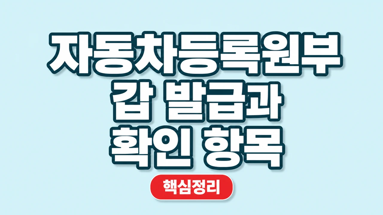 자동차등록원부 갑 발급과 확인 항목 1 자동차등록원부 갑 발급과 확인 항목