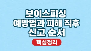보이스피싱 예방법과 피해 직후 신고 순서 8 보이스피싱 예방법과 피해 직후 신고 순서