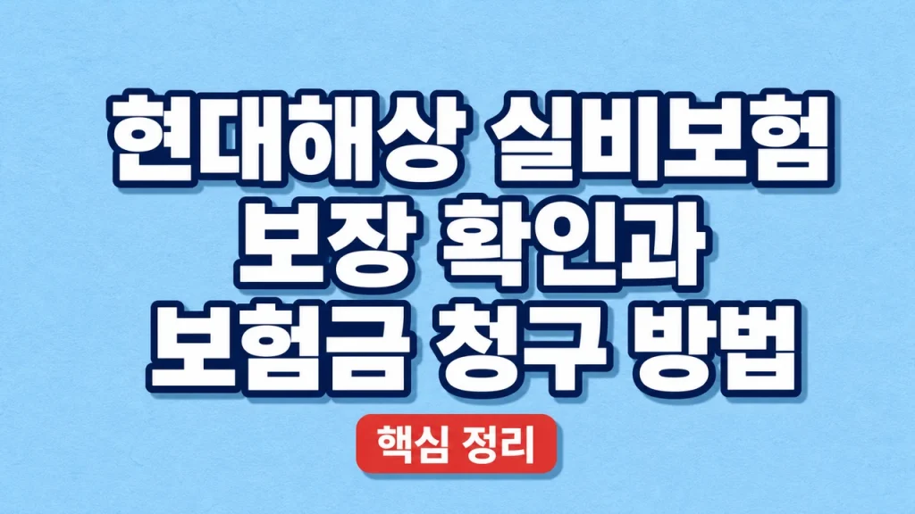 현대해상 실비보험 보장 확인과 보험금 청구 방법 1 현대해상 실비보험 보장 확인과 보험금 청구 방법