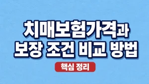 치매보험가격과 보장 조건 비교 방법