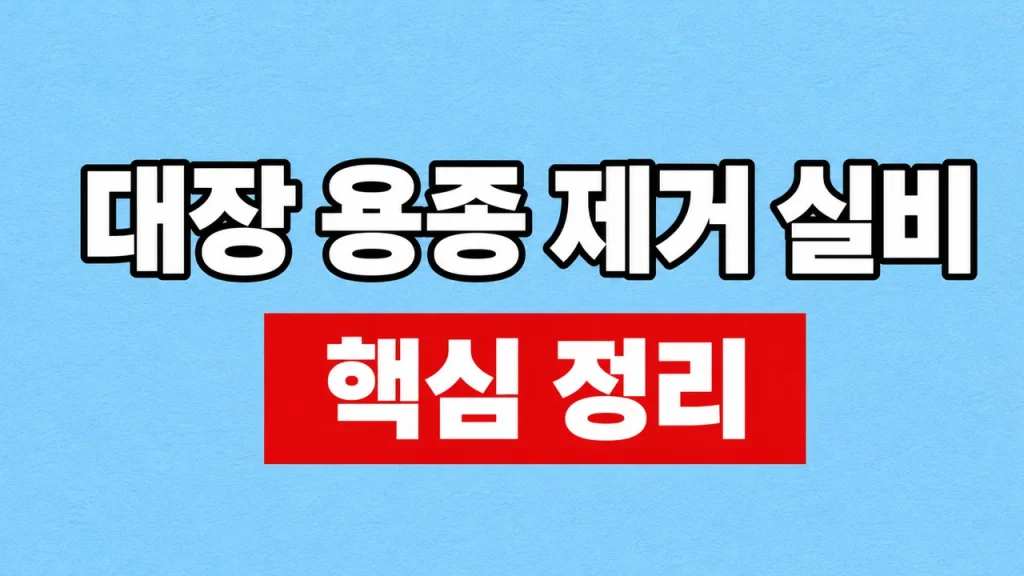 대장 용종 제거 실비 청구서류와 보장 확인 1 대장 용종 제거 실비