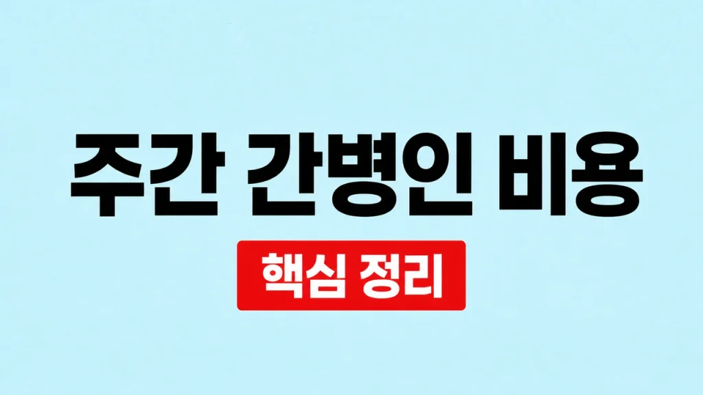 주간 간병인 비용과 간호간병통합서비스 비교 1 주간 간병인 비용