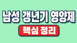 남성 갱년기 영양제 성분과 선택 기준 8 남성 갱년기 영양제