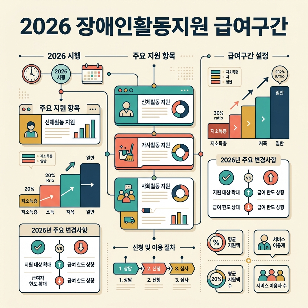 장애인활동지원서비스 2026 급여구간·신청방법 총정리 2 2026 장애인활동지원 급여구간 표