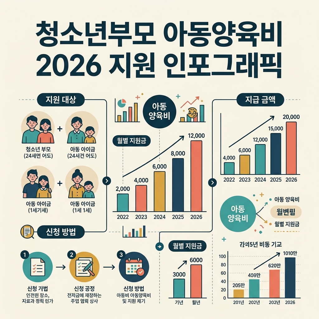 청소년부모 아동양육비 2026 월 25만원·소득기준·신청 1 청소년부모 아동양육비 2026 월 25만원 지원 대상