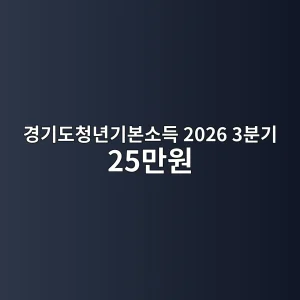 경기도청년기본소득 2026 3분기 25만원 신청방법 9 경기도청년기본소득 2026 3분기 25만원 신청 썸네일