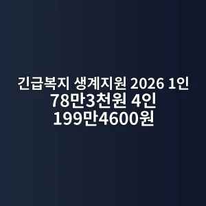 긴급복지 생계지원 2026 가구별 지원금 안내 썸네일