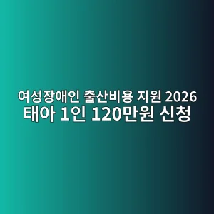 여성장애인 출산비용 지원 2026 태아 1인 120만원 신청 12 ec97acec84b1ec9ea5ec95a0ec9db8 ecb69cec82b0ebb984ec9aa9 eca780ec9b90 2026 ed839cec9584 1ec9db8 120eba78cec9b90 ec8ba0ecb2ad 1788390703