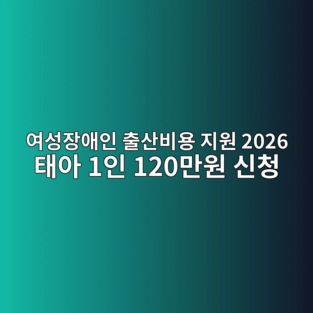 여성장애인 출산비용 지원 2026 태아 1인 120만원 신청 3 여성장애인 출산비용 신청 절차와 서류