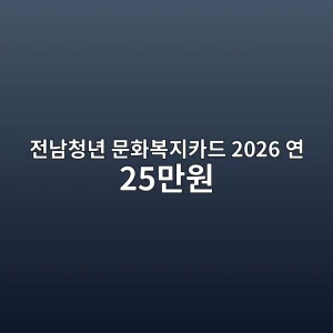 전남청년 문화복지카드 2026 연 25만원·사용처·신청결과 6 전남청년 문화복지카드 2026 연 25만원 썸네일